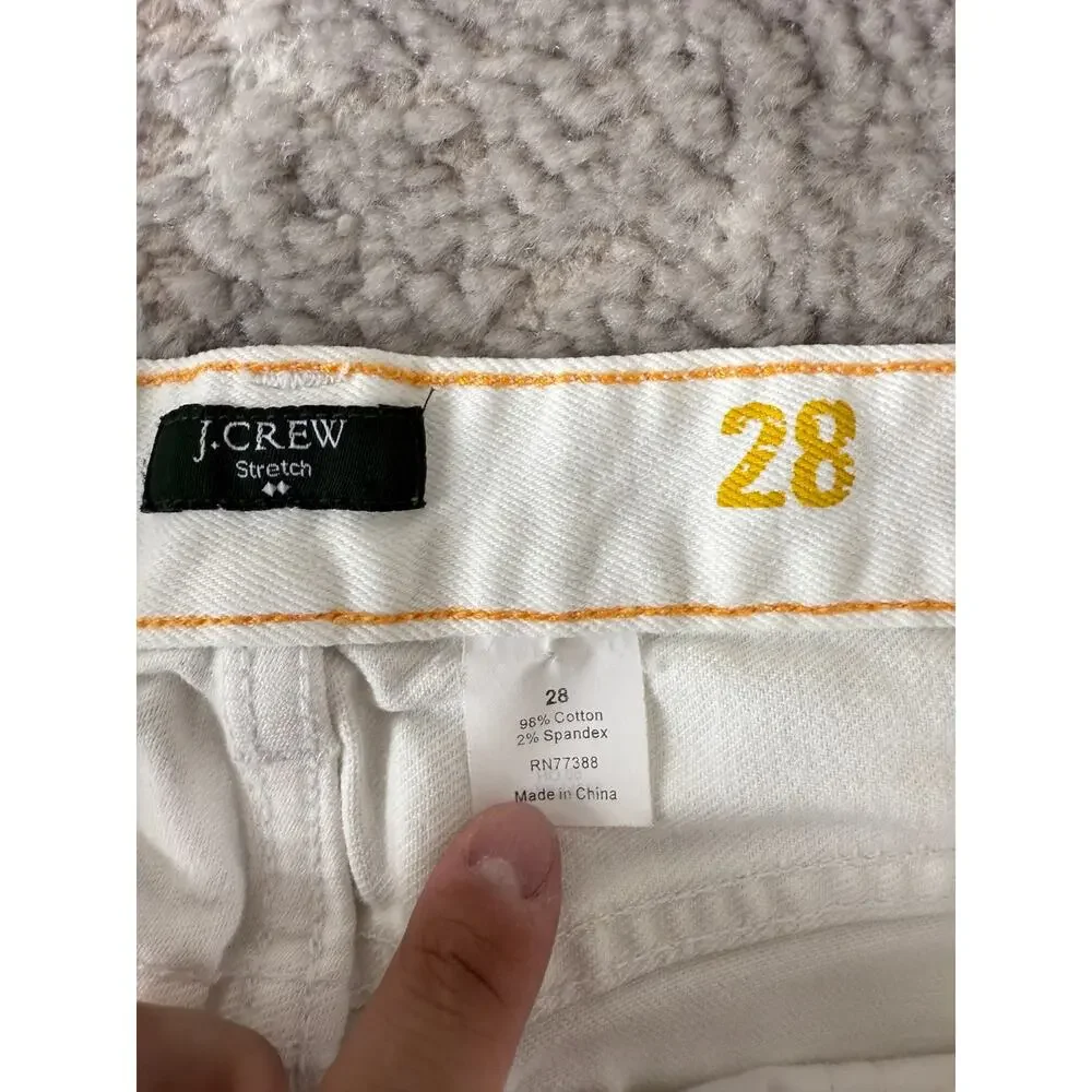 J Crew Size 28 Stretch Casual White Denim Jeans Pants Button Zip Pocket‎